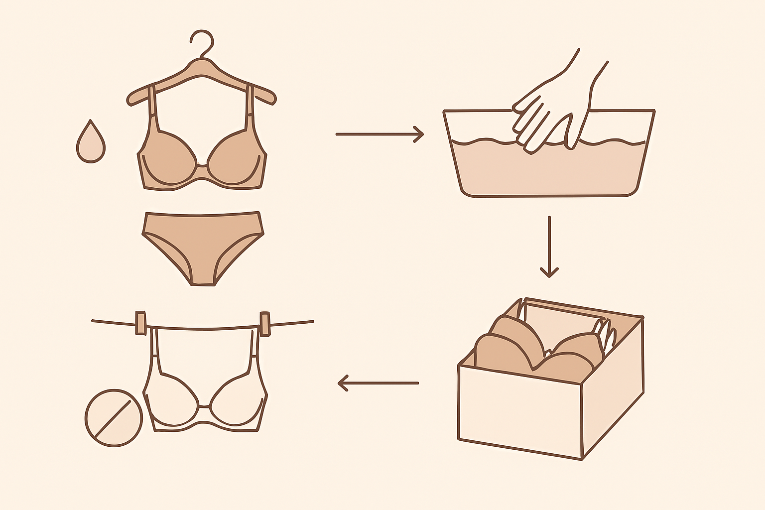 چطور لباس زیر زنانه را درست بشوییم و نگهداری کنیم 1 "How to Wash and Care for Women's Lingerie